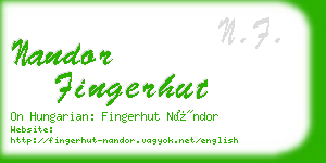 nandor fingerhut business card